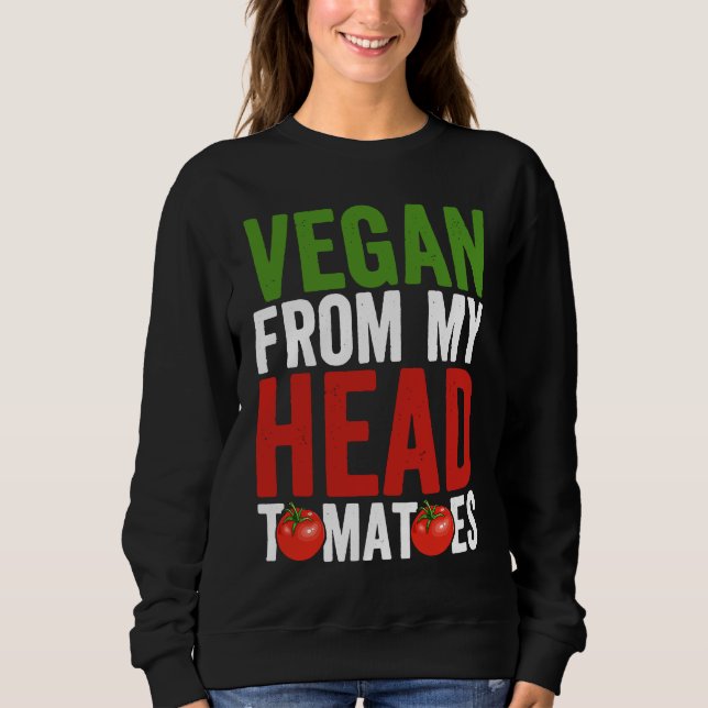 Vegan från mitt huvud Tomater T Shirt (Framsida)