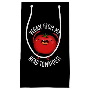 Vegan från mitt huvud Tomates Veggie Pun Mörk BG