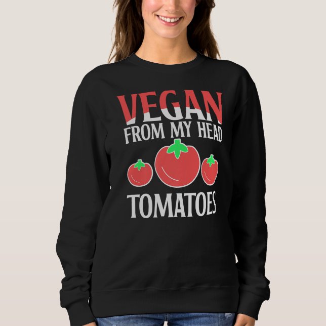 Vegan från mitt huvud, tomatväxter t shirt (Framsida)