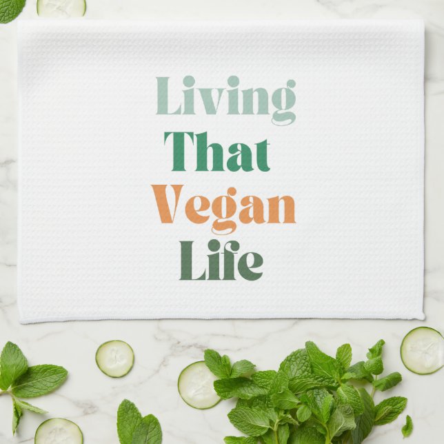 Vegan-fras, leva det där Vegan Life Kökshandduk (Vikta)