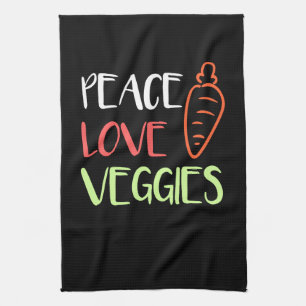 Vegan - Fred kärlek grönsaker Kökshandduk
