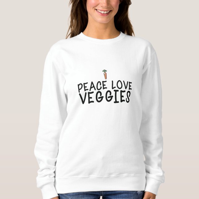 Vegan - Fred kärlek grönsaker T Shirt (Framsida)