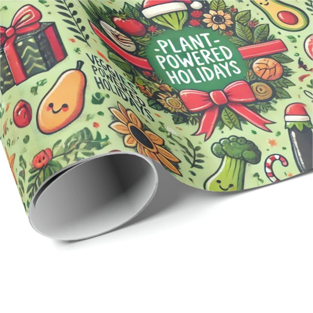 Vegan-Friendly Christmas Wrapping Paper Presentpapper (Rullad Hörn)