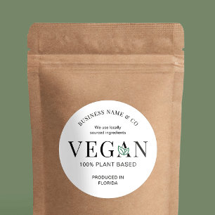 Vegan Friendly Modern Plant-Based Product Label Runt Klistermärke
