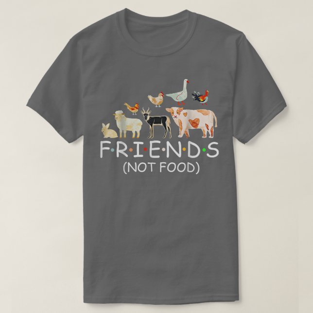 Vegan Friends Not Food T Shirt (Design framsida)