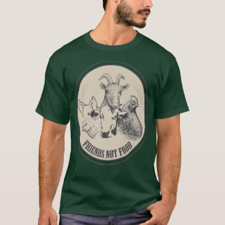 Vegan Friends not Food Vegetarian Goat Chicken Gri T Shirt