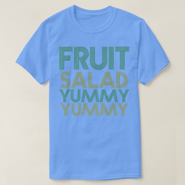 Vegan Fruit Salad Yummy Yummy Retro Vegetarian T Shirt (Design framsida)