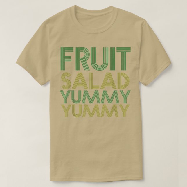 Vegan Fruit Salad Yummy Yummy Retro Vegetarian T T Shirt (Design framsida)