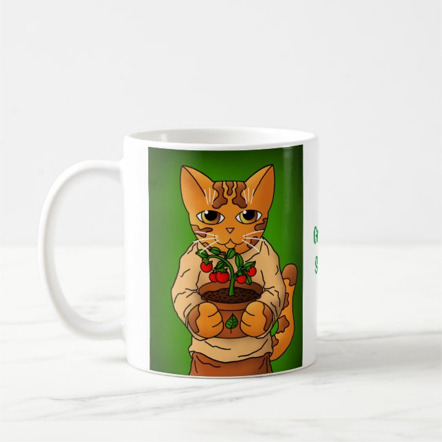Vegan Gardener Cat Kaffemugg (Vänster)