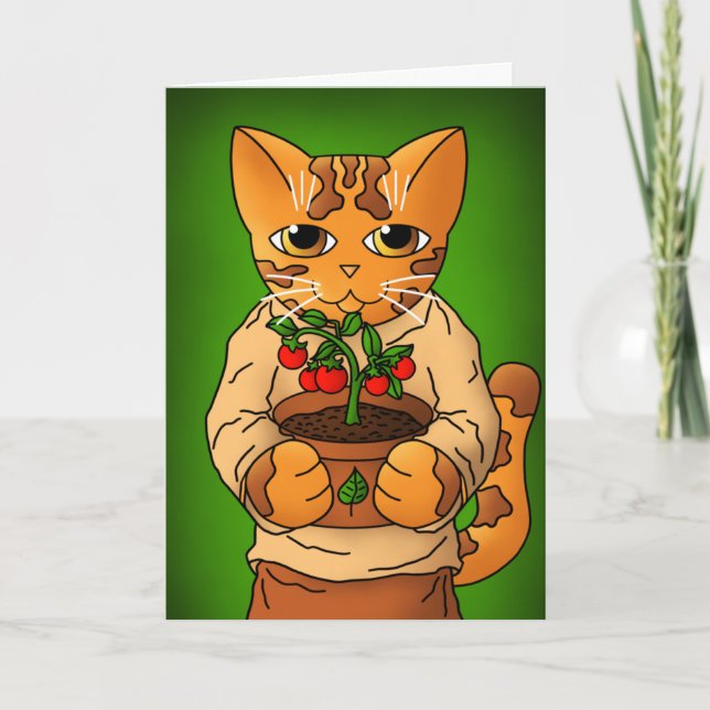 Vegan Gardener Cat Kort (Framsida)