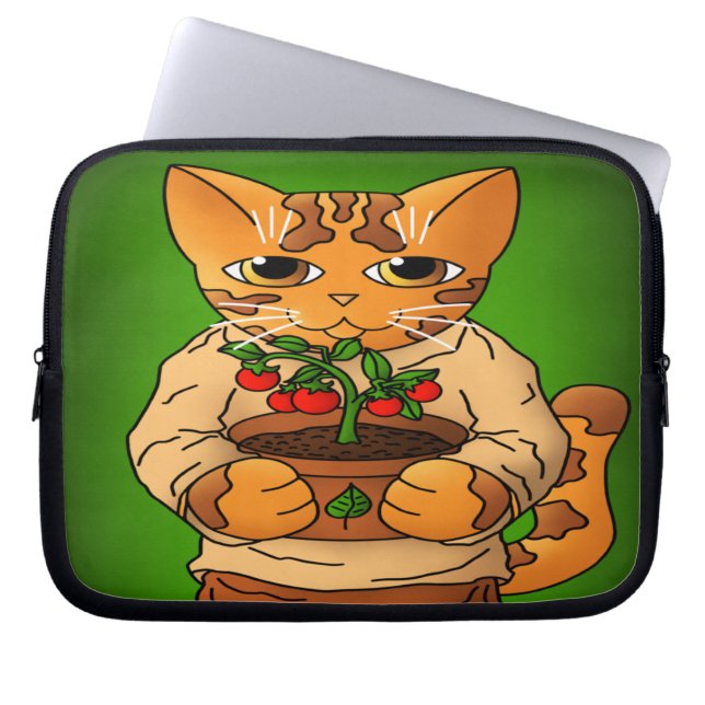Vegan Gardener Cat Laptop Fodral (Framsidan)