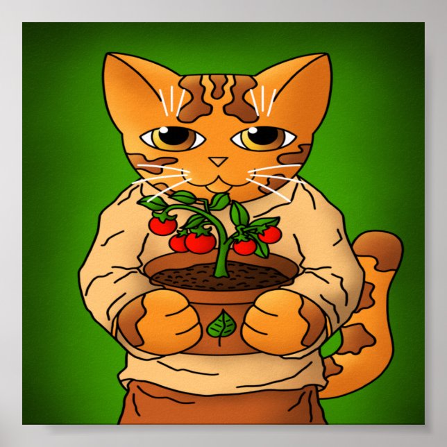 Vegan Gardener Cat Poster (Framsidan)