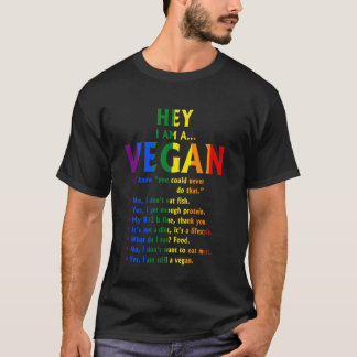 Vegan Gay Pride LGBTQ Hey I'm A Vegan T Shirt