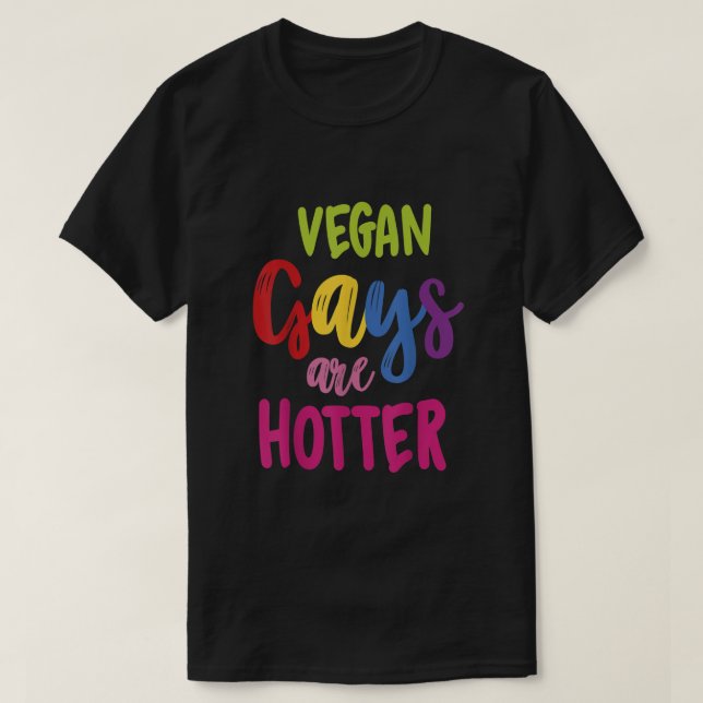 Vegan Gays är värmare Vegan LGBT-medvetandegörande T Shirt (Design framsida)