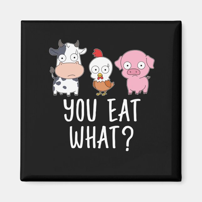 Vegan Gift Vegetarian Gifts Plant Funny Vegan Magnet (Framsidan)