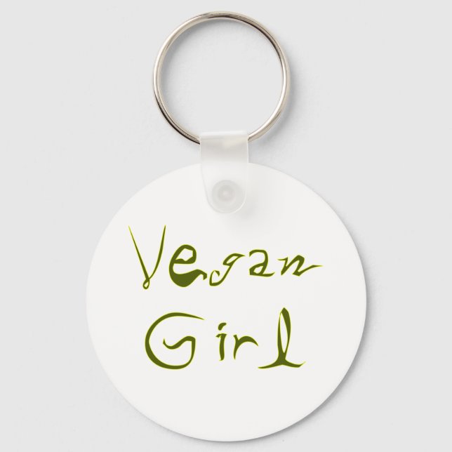 Vegan Girl 1 Nyckelring (Framsida)