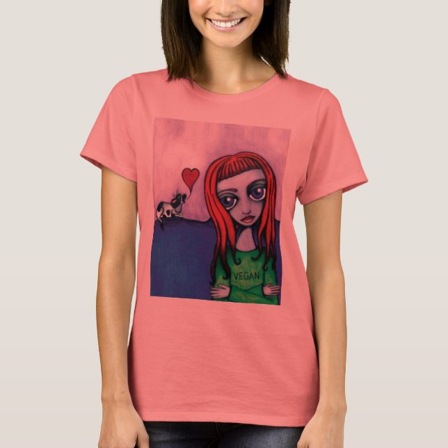 Vegan Girl Tee Shirt (Framsida)
