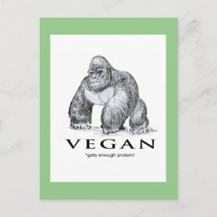 Vegan gorilla får tillräckligt med protein roligt vykort
