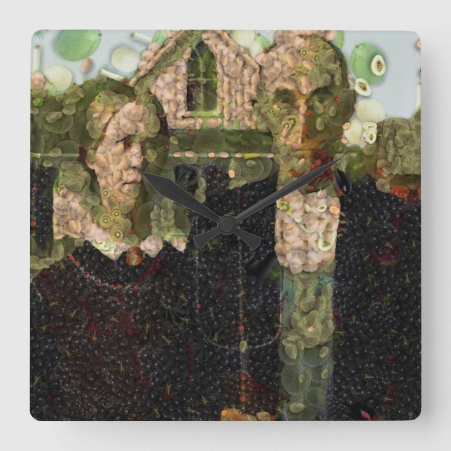 Vegan gotiic Fine Art Spoof Fyrkantig Klocka (Framsida)