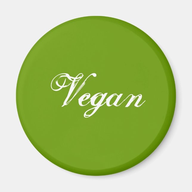 Vegan. Grön. Slogan. Anpassad Magnet (Framsidan)