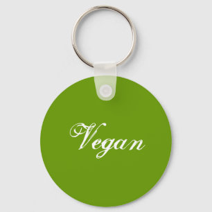 Vegan. Grön. Slogan. Anpassad Nyckelring