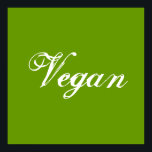 Vegan. Grön. Slogan. Anpassad Poster<br><div class="desc">I ett fint skript med stil-typsnitt. Här står det: Vegan.</div>