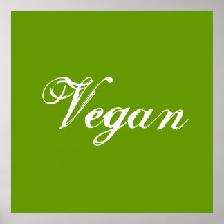 Vegan. Grön. Slogan. Anpassad Poster