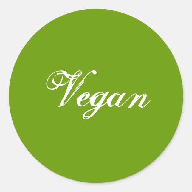 Vegan. Grön. Slogan. Anpassad Runt Klistermärke (Framsida)