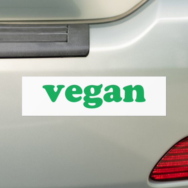 "Vegan" grönt brev, vit bakgrund Bildekal (På Bil)