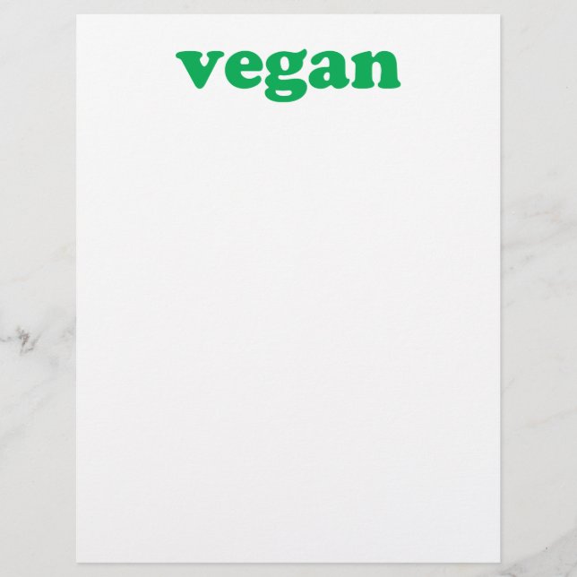 "vegan" grönt brev, vit bakgrund brevhuvud (Framsida)