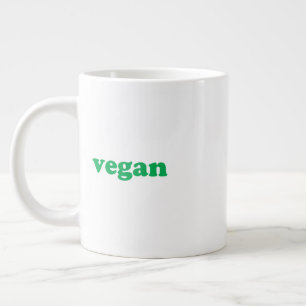 "vegan" grönt brev, vit bakgrund jumbo mugg