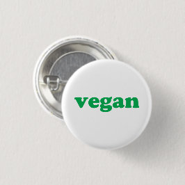 "Vegan" grönt brev, vit bakgrund Knapp