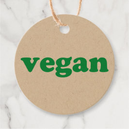 ’vegan’ grönt brev, vit eller brun gåvor etiketter
