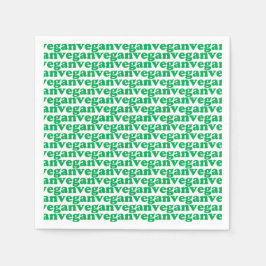 "vegan" grönt brev, vit mönster-gåva papper pappersservett