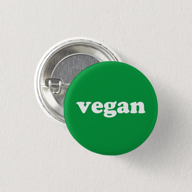 Vegan-grönt och vit knapp (Framsida & baksida)