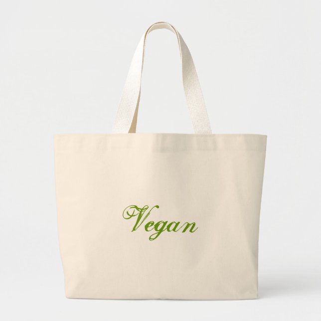 Vegan. Grönt. Slogan. Anpassningsbar Jumbo Tygkasse (Framsidan)