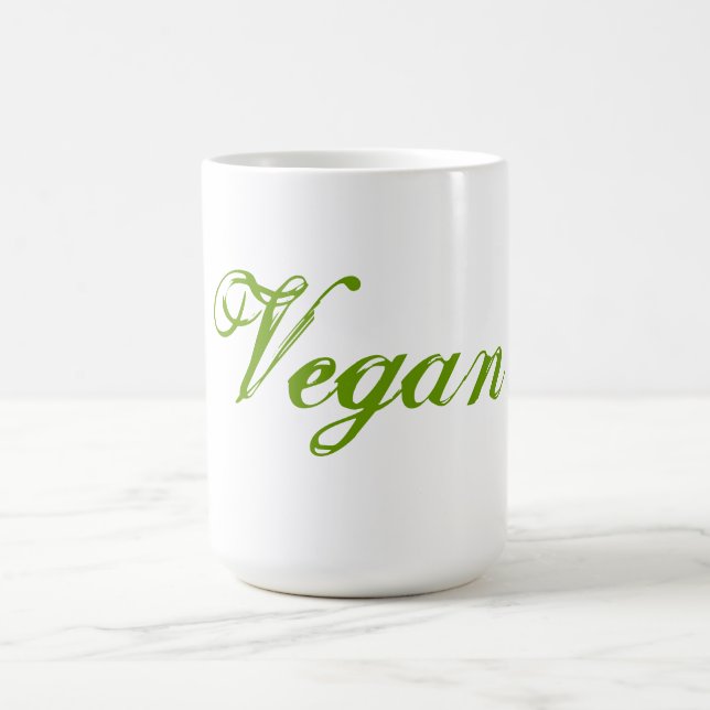 Vegan. Grönt. Slogan. Anpassningsbar Kaffemugg (Center)