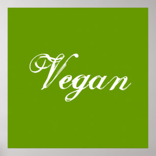 Vegan. Grönt. Slogan. Anpassningsbar Poster