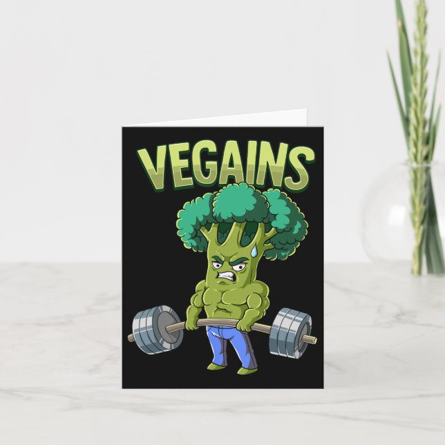 Vegan Gym Bodybuilding Vegains Kort (Framsida)