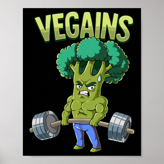 Vegan Gym Bodybuilding Vegains Poster (Framsidan)