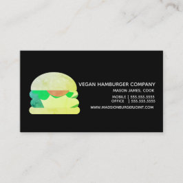 Vegan Hamburgerrestaurang Verksamhetskort Visitkort