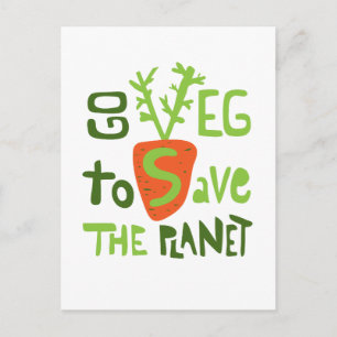 Vegan handskriven Slogan med morot vykort