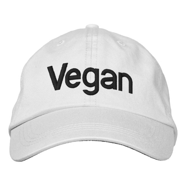 Vegan-hatt till salu. broderad keps (Framsida)