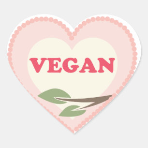 Vegan Heart Hjärtformat Klistermärke