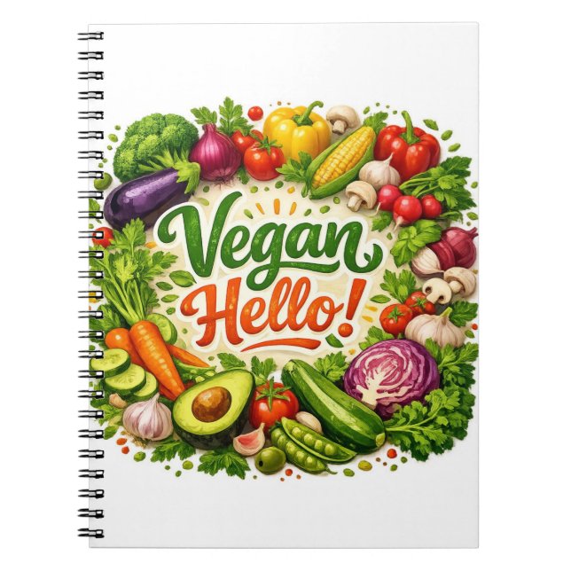 Vegan Hello Post‑It‑lappar  Anteckningsbok (Framsidan)