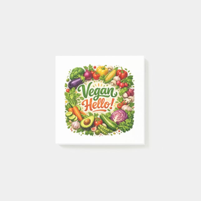 Vegan Hello Post‑It‑lappar  Post-it Block (Framsida)