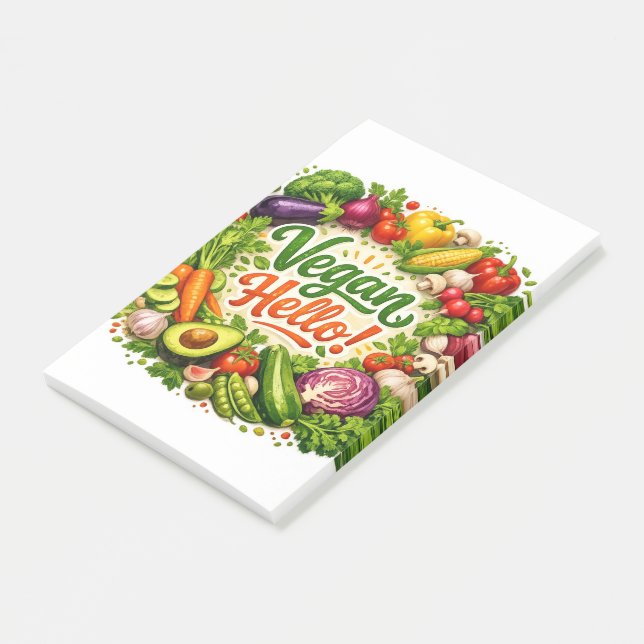 Vegan Hello Post‑It‑lappar  Post-it Block (Vinklad)
