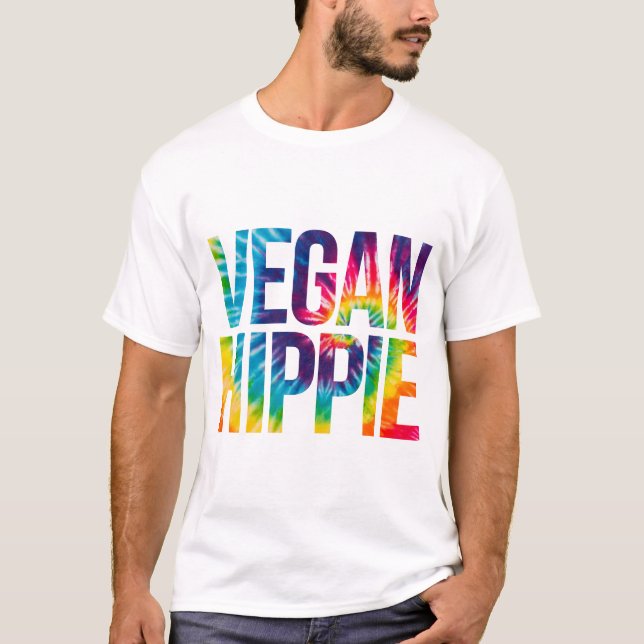 Vegan Hippie Tie Dye Funny Hippie Vegan T Shirt (Framsida)