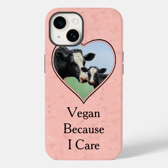 Vegan Holstein Cow och Calf Rosa Heart (Baksida)