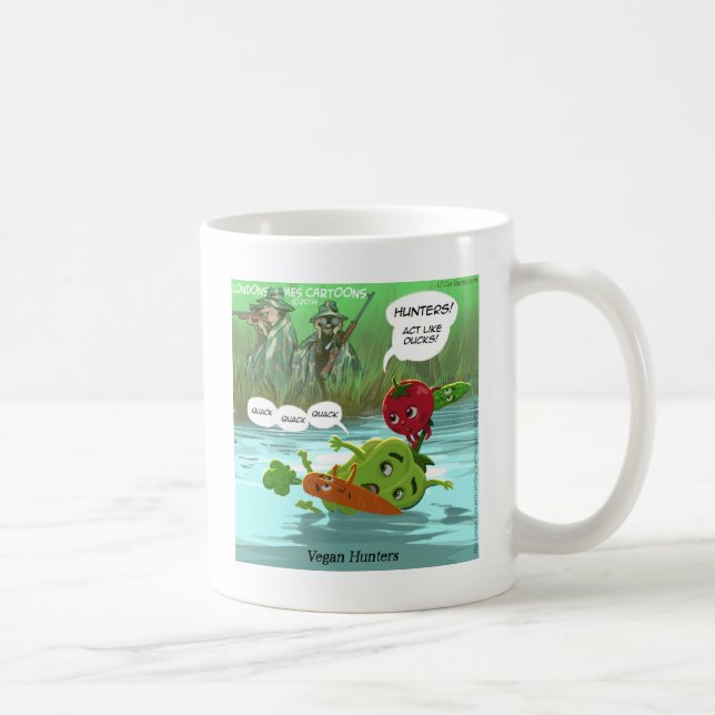 Vegan Hunters Funny Kaffemugg (Höger)